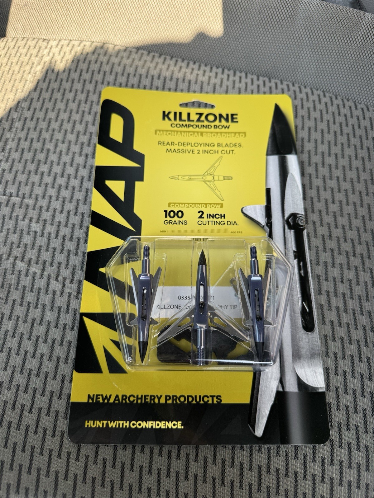 NAP Killzone Compound Bow Mechanical Broadhead 100 Grain 2" Cut 3-Pack