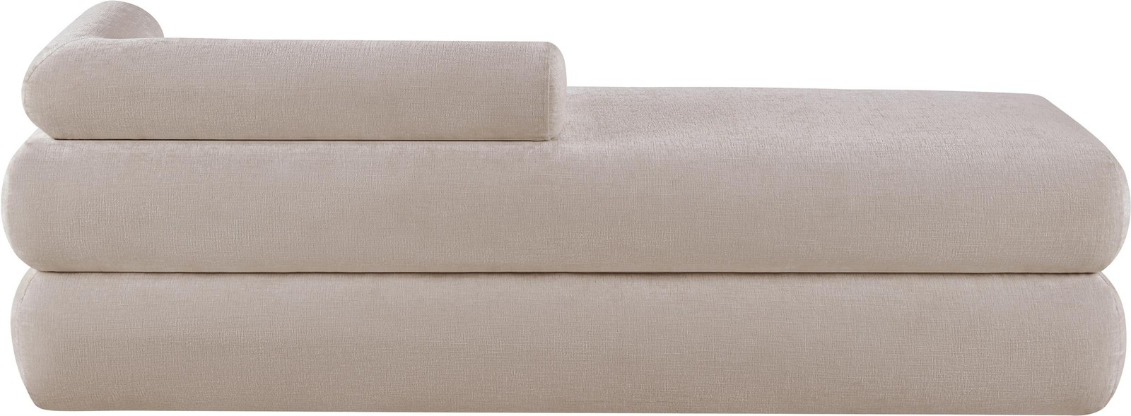 Meridian Furniture Kennedy Beige Chenille Fabric Bench