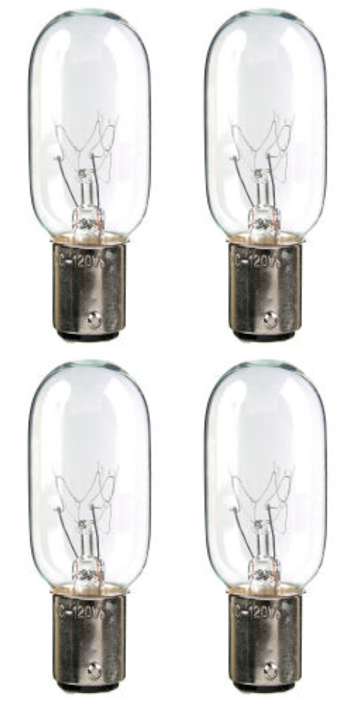 Four Bulbs 25T8DC Clear 25 Watt 120 Volt Bayonet Base BA15d 25W Microwave etc