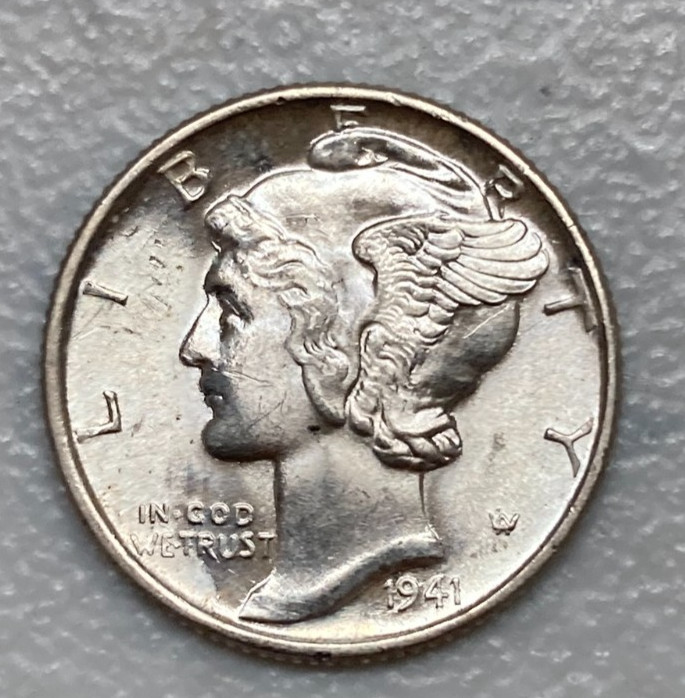 1941 MERCURY DIME CHOICE UNC  **GREAT CION**   #606