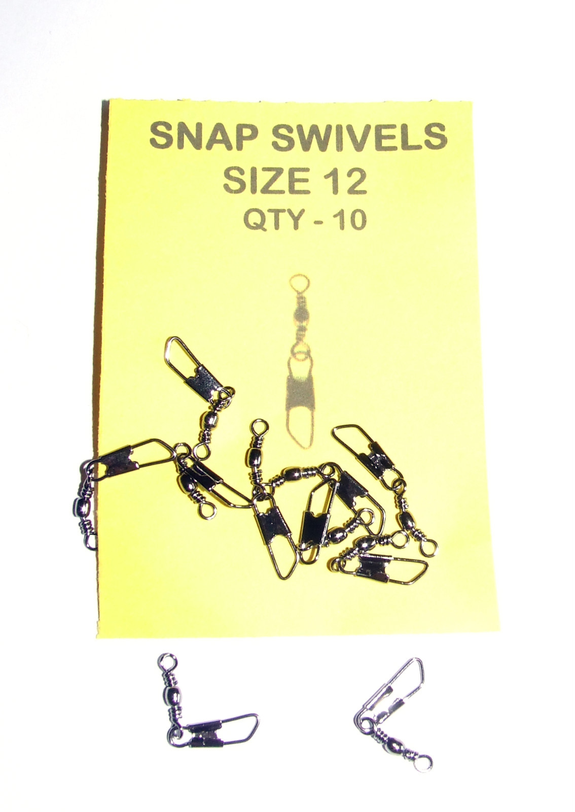Snap Swivels Size 12  Pack 10 - Carp, Catfish, Pike, Sea Fishing etc