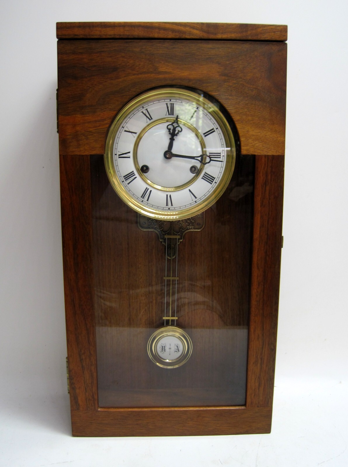Beautiful Hand Made Solid Walnut Wall Clock Hermle German Movement