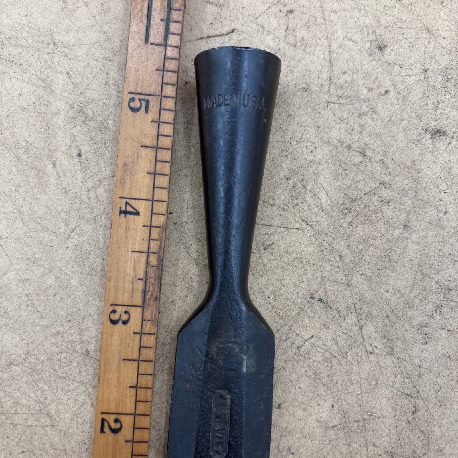 Vintage Stanley No. 750? 1” Wide Beveled-Edge Socket Chisel