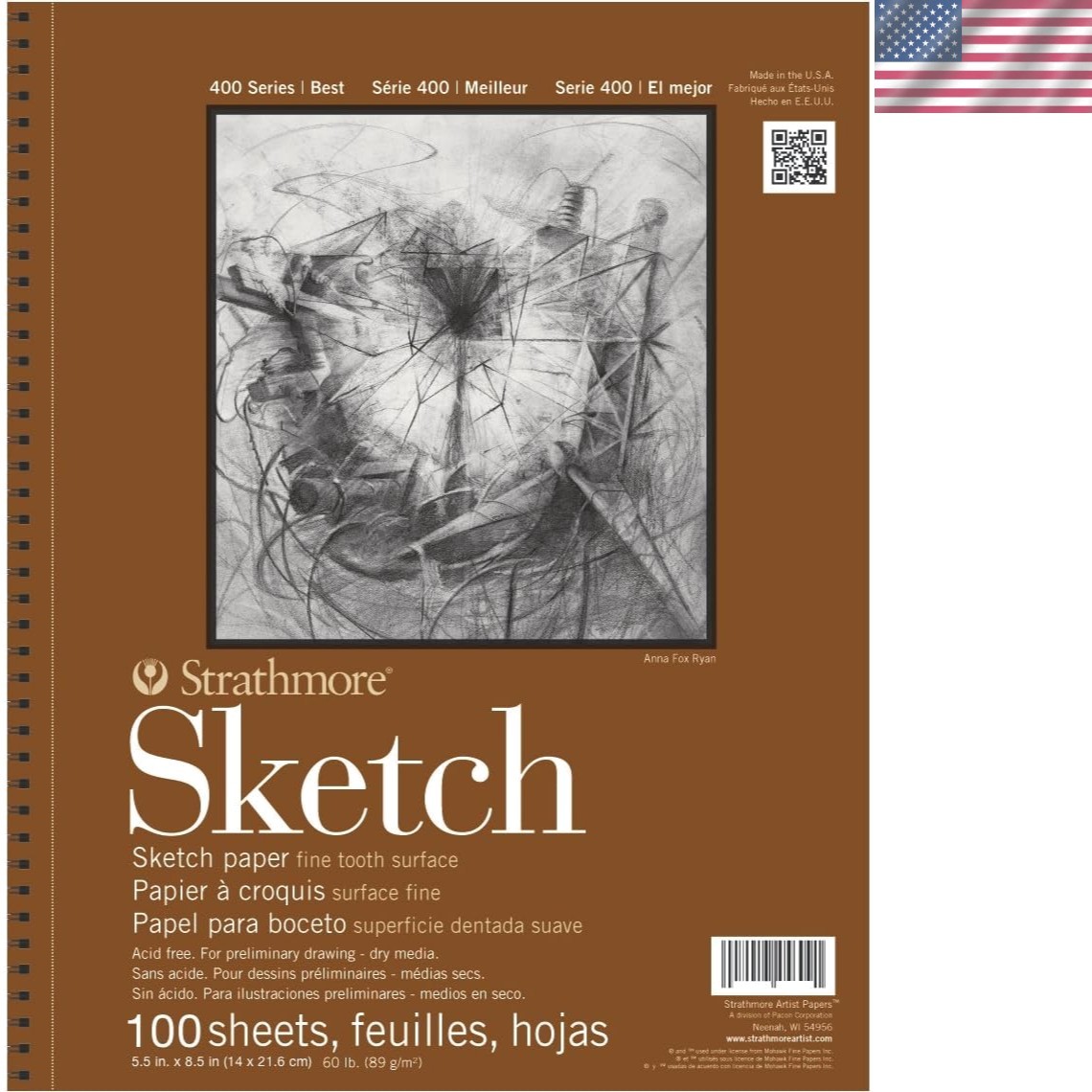 400 Series Sketchbook, 100 Heavyweight Sheets for All Art Techniques