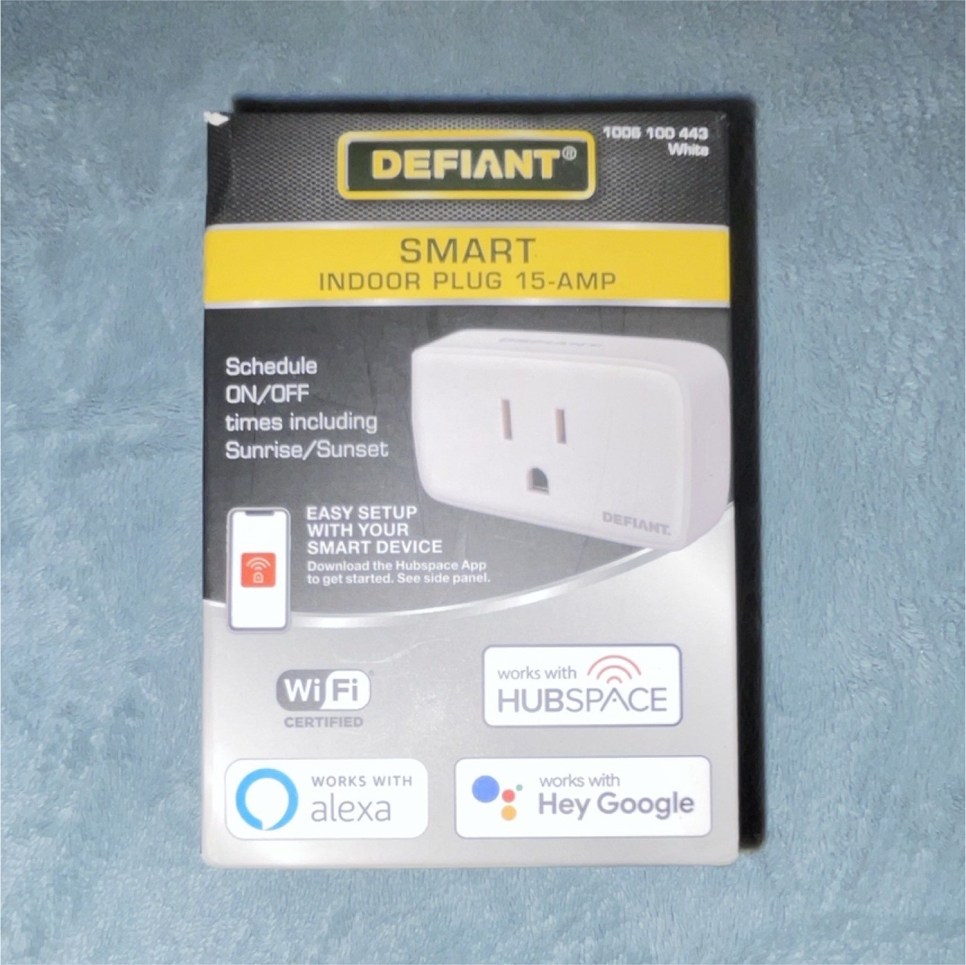 Defiant Smart Plug Indoor 15A White Wi-Fi/Bluetooth 1 Outlet Alexa/Google