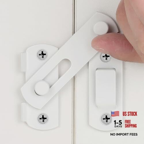 INIRET Packs Barn Door Latches， White Stainless Steel barn gate 2 Small White