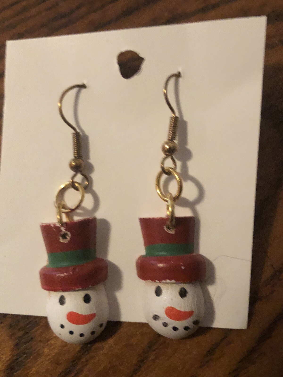 SNOWMAN DANGLE HOOK EARRINGS