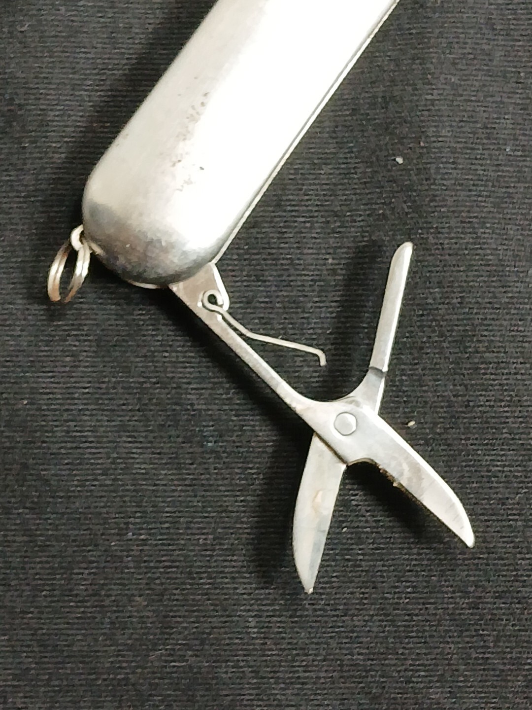 Pocket knife 3 multi-tool scissors, nail file, blade w keychain loop/A2