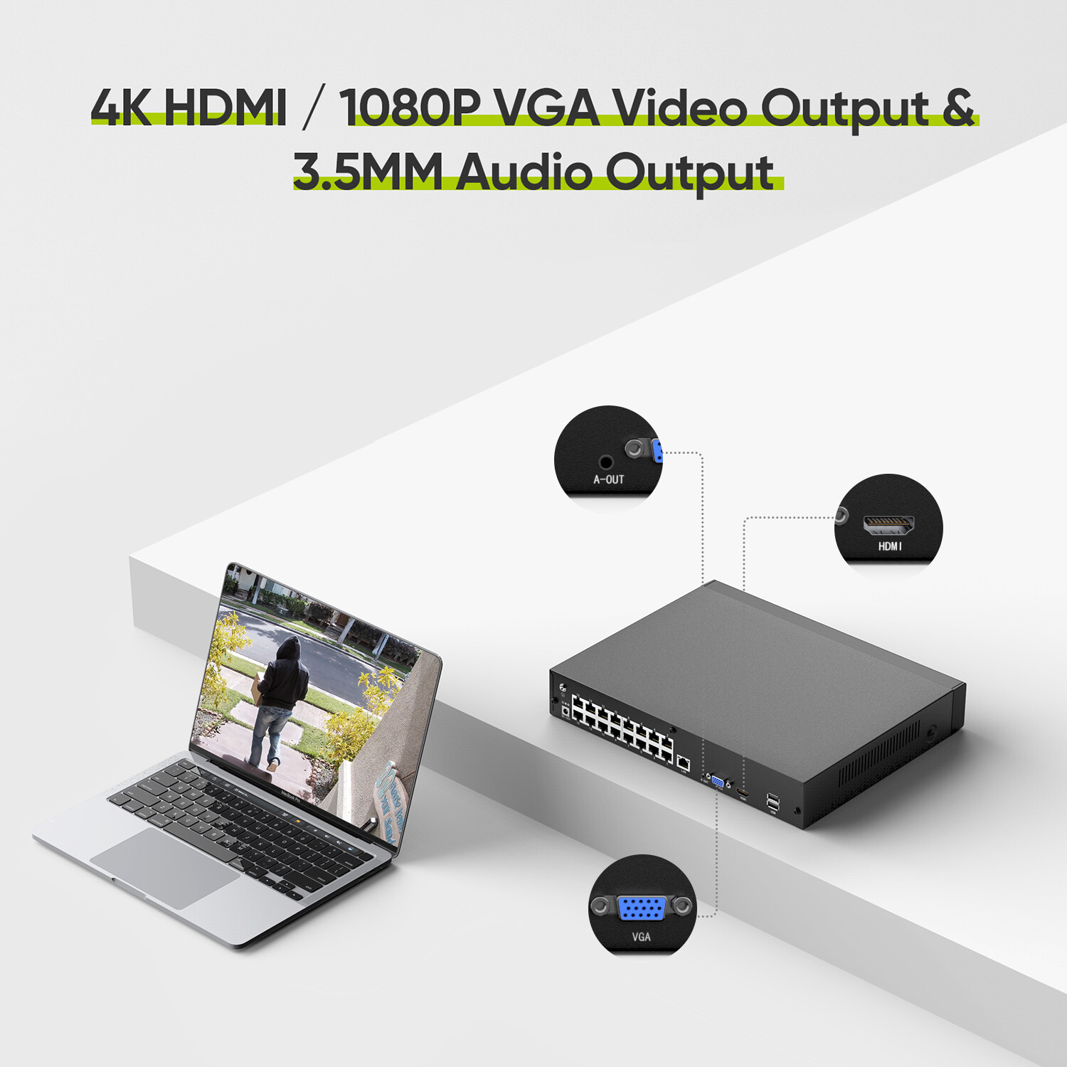 SANNCE 16CH 4K POE Security NVR 8MP Video Recorder For Camera System IP Network