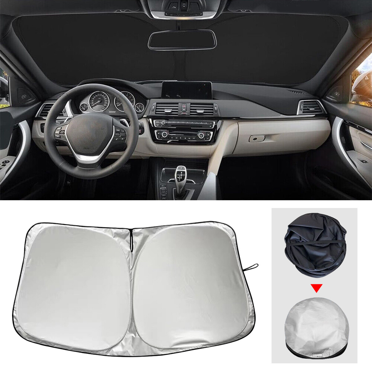 Large Window Sunshade Foldable UV Block Cover FOR Ford Explorer 16-19