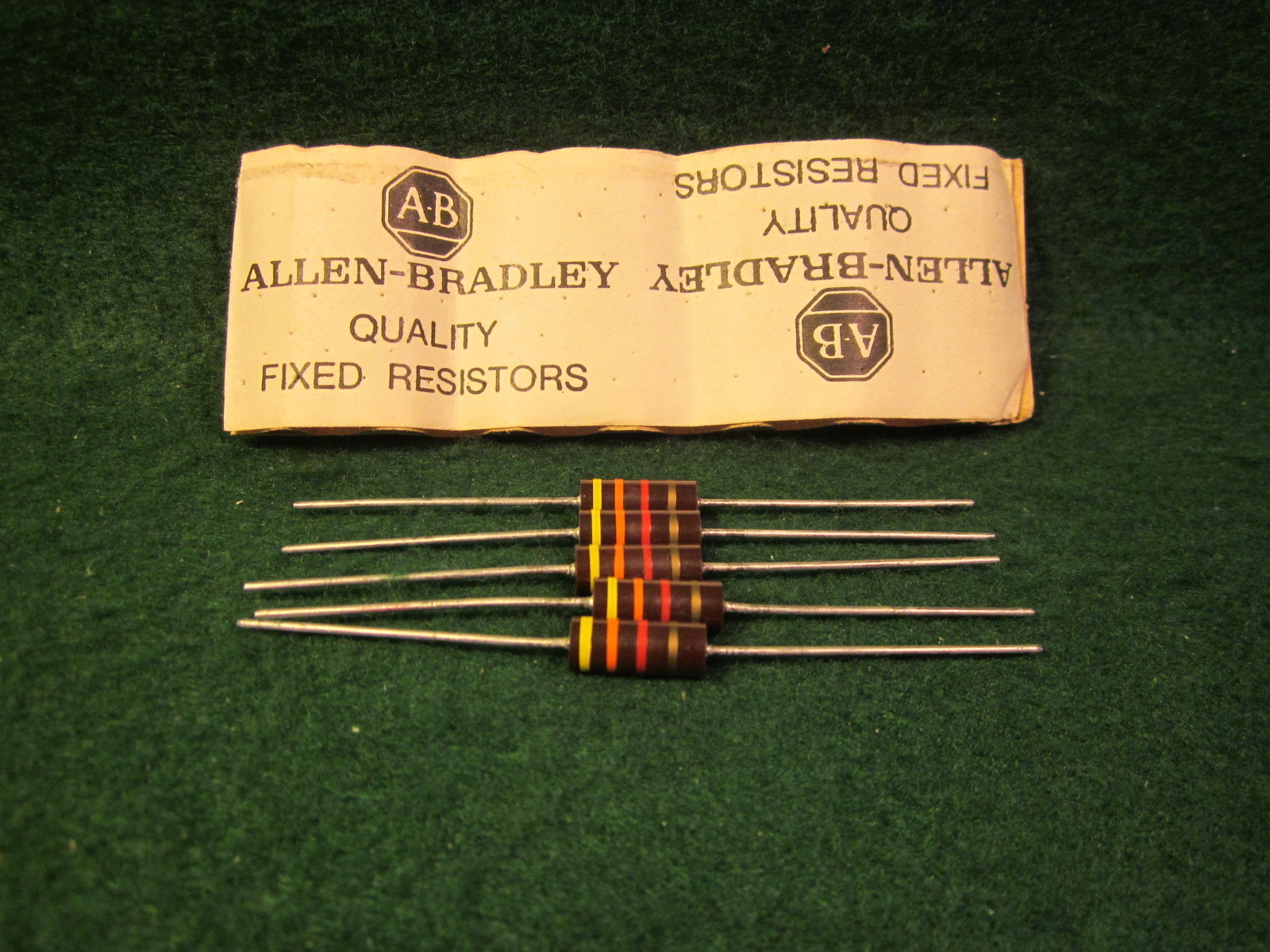 (1) 5 Pack Allen Bradley Carbon Comp 4.3K OHM 1 Watt 5% Resistors NOS