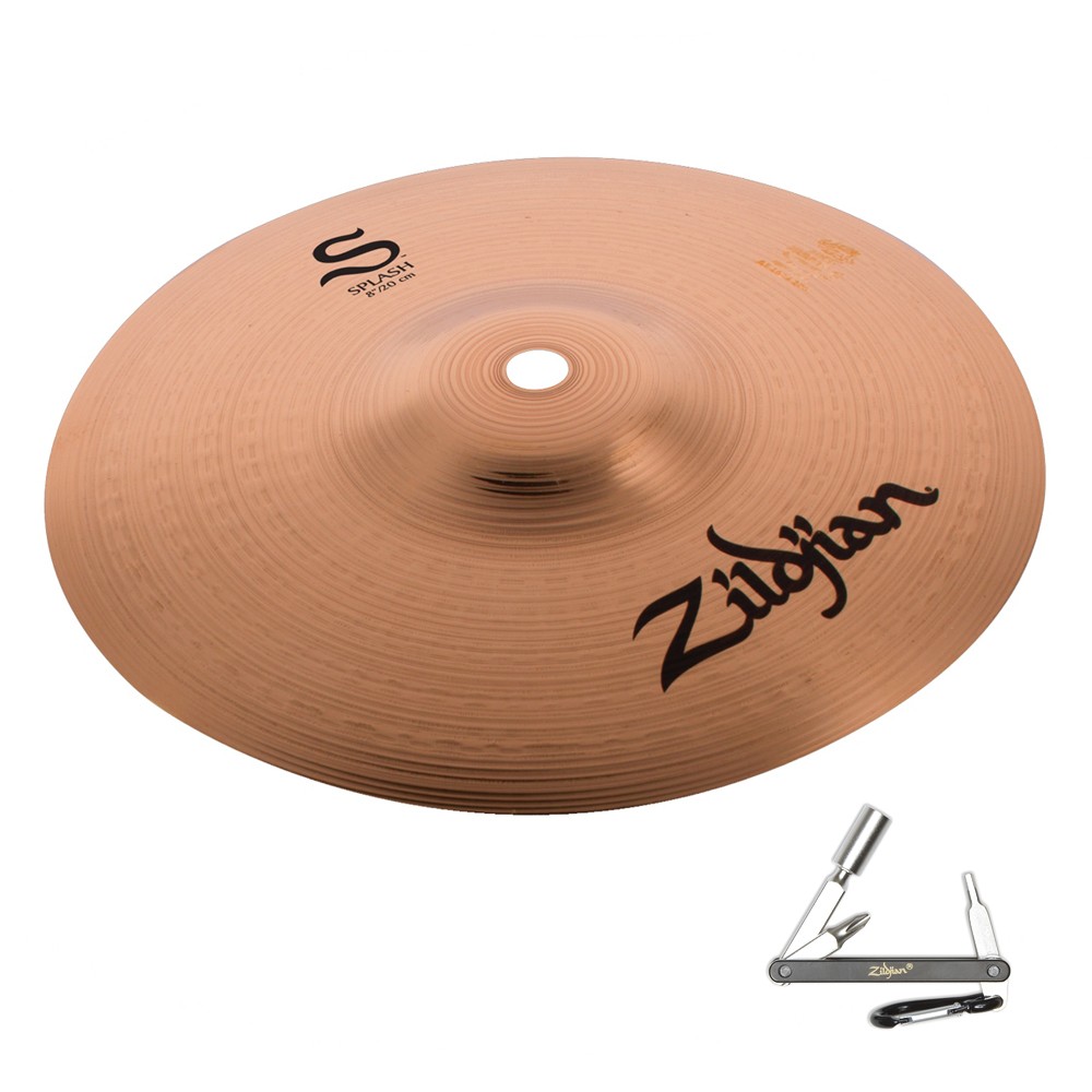 ZILDJIAN S8S 8-INCH S FAMILY SPLASH CYMBAL W/ BRIGHT SOUND - BRILLIANT ZKEY