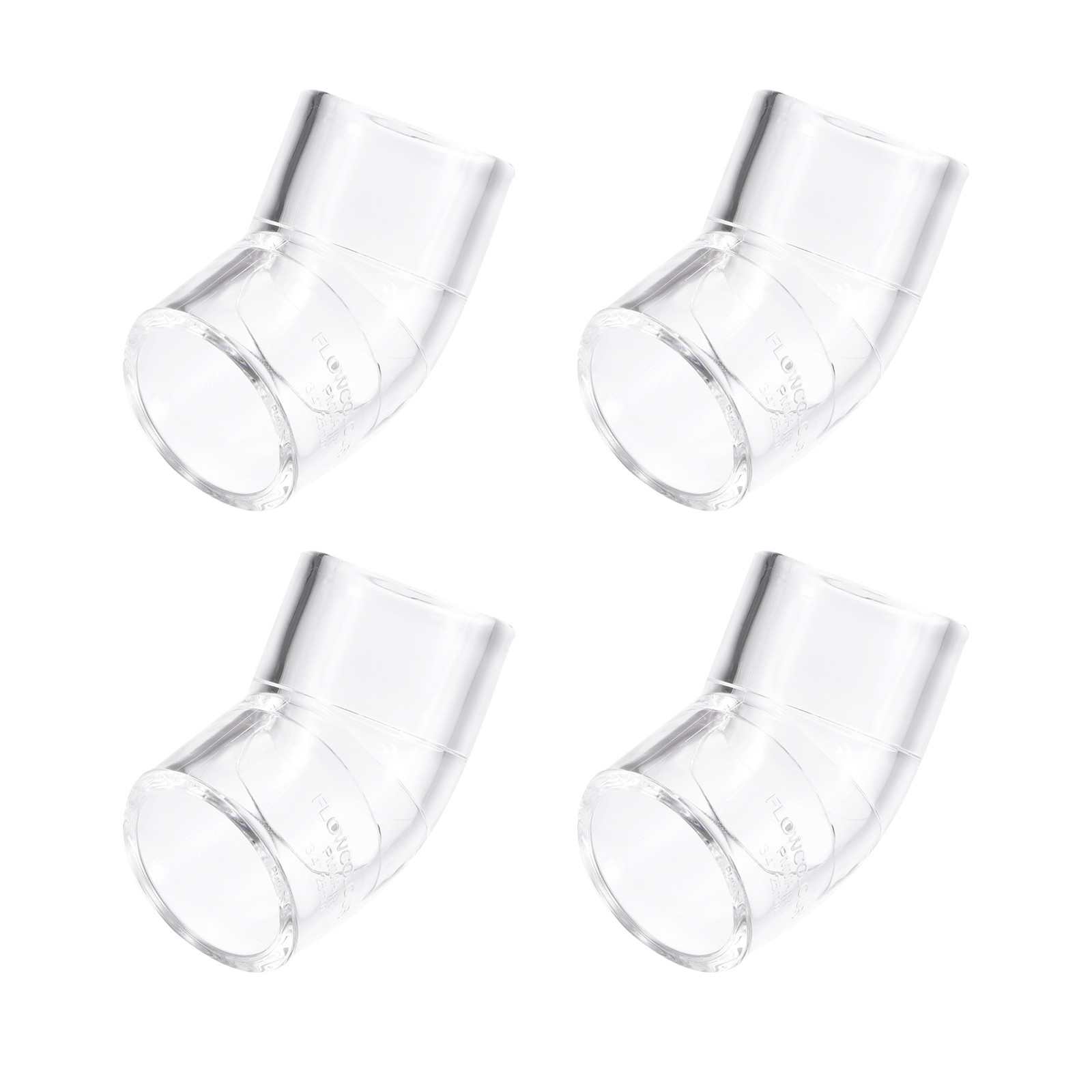 4Pcs Pipe Elbow Connector, 25mm/0.98" 2 Way Elbow 45 Degree for Aquariums