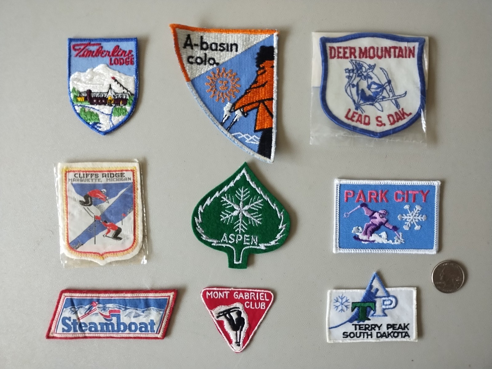 Vintage Ski Resort Patches Lot 9 Park City Aspen Steamboat 19 50-70's