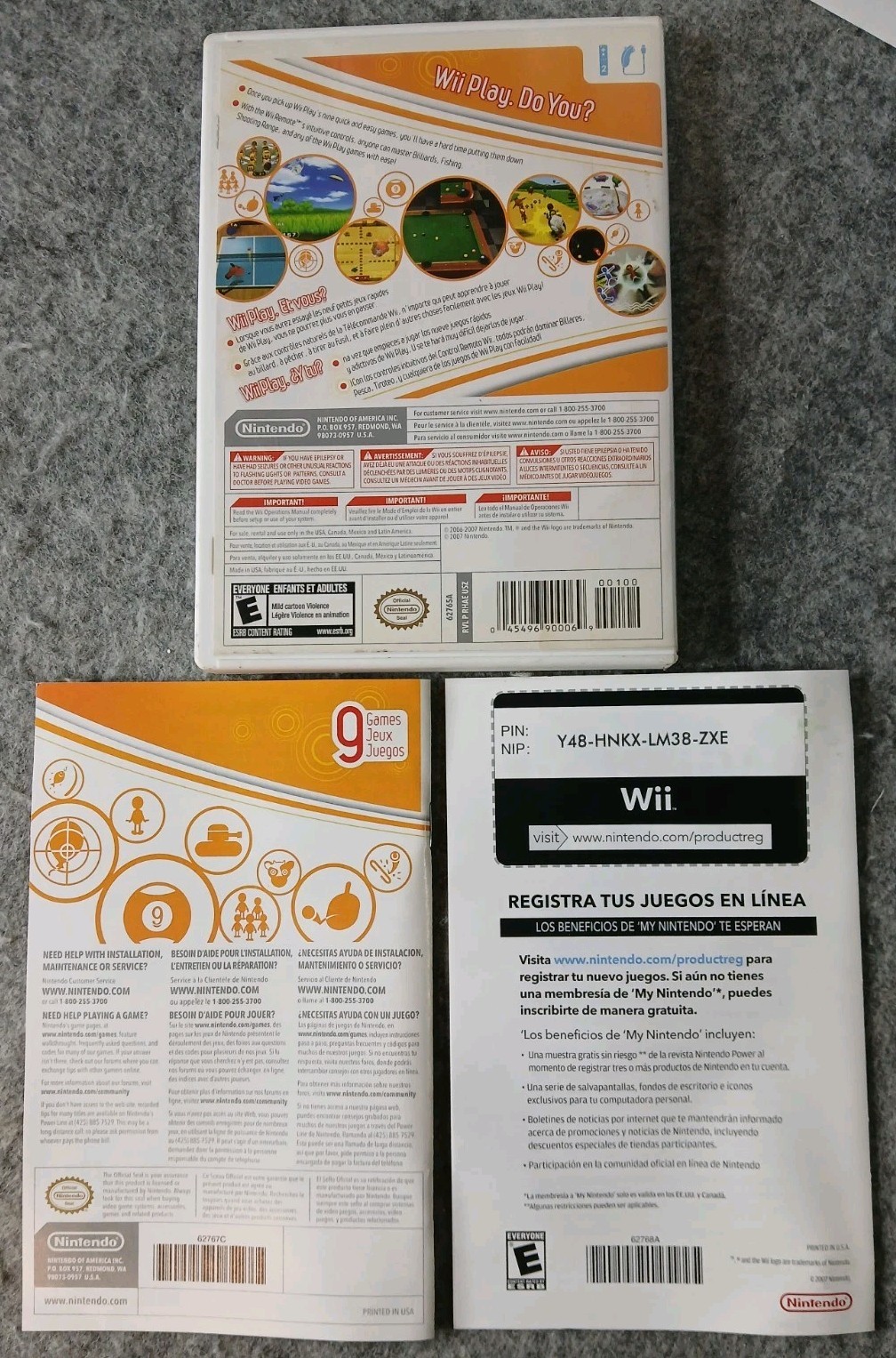 Nintendo Wii Play Empty Case with Manual & Inserts – Replacement Authentic OEM