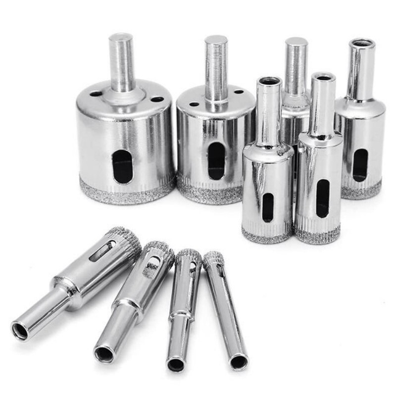 10pcs Diamond Hole Saw Kit Drill Bits Set Cutter Glass Ceramic Tile Porcelain