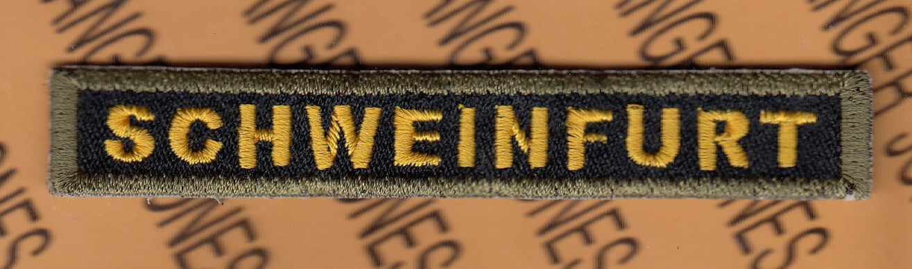 US Army SCHWEINFURT Germany Armored Division Tank Armor tab ~4" patch c/e