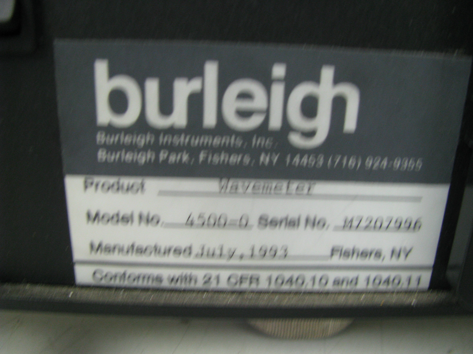Bristol Instruments Burleigh Pulsed Wavemeter - Model 4500-0