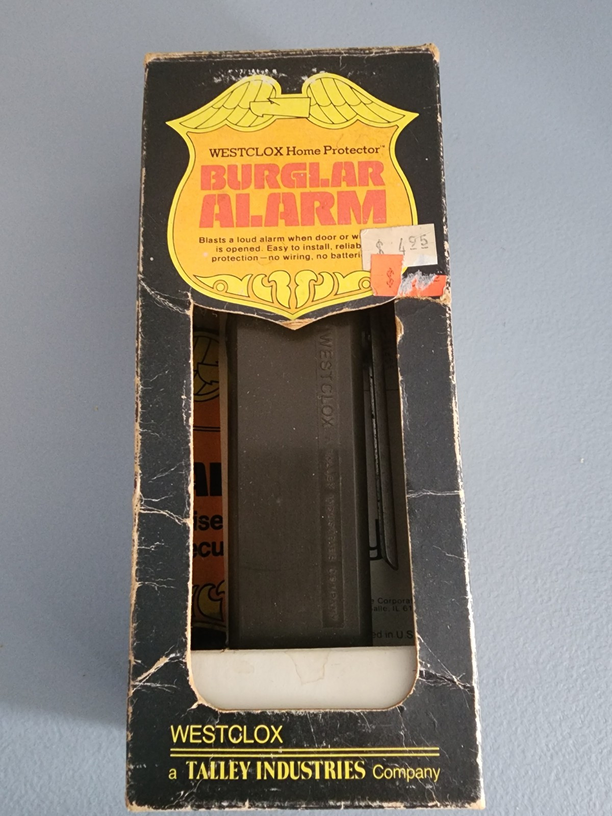 Vintage Westclox Home Protector Burglar Alarm # 83082 Brown -Windows Doors