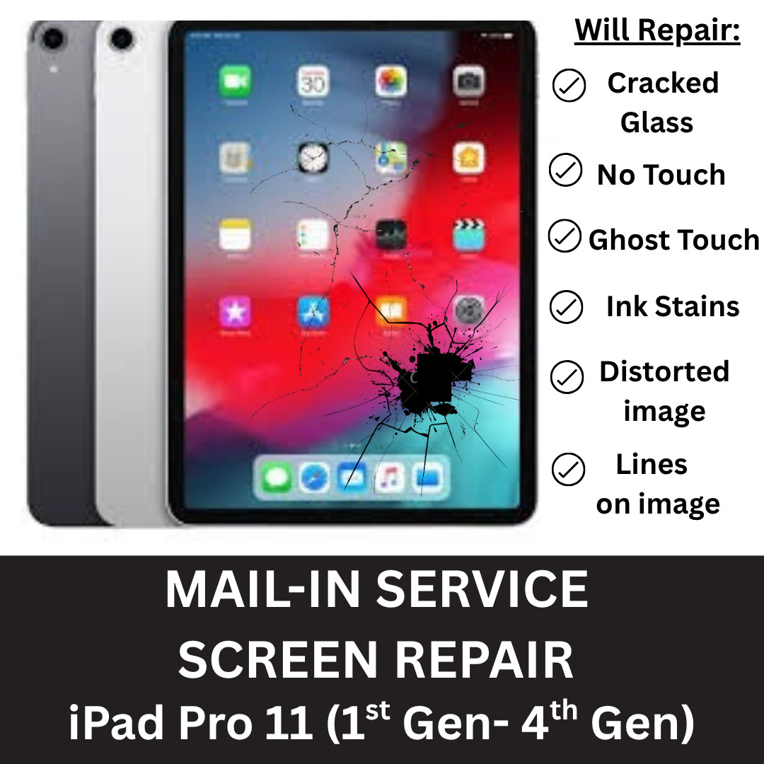 iPad Pro 11 (1st-4th Gen) Glass Digitizer Full Screen Repair (Mail-in Service)