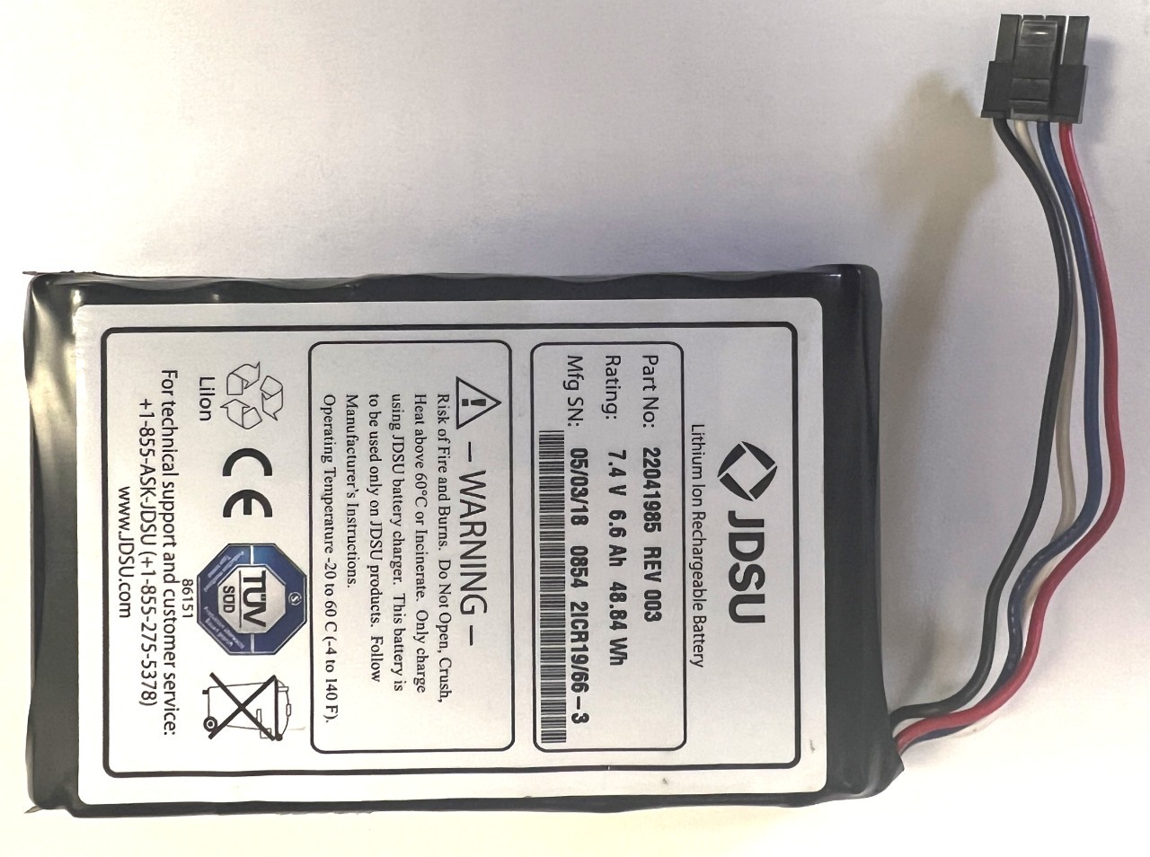 JDSU Viavi Battery Pack Replacement For Onx-580 Model Number # 22041985