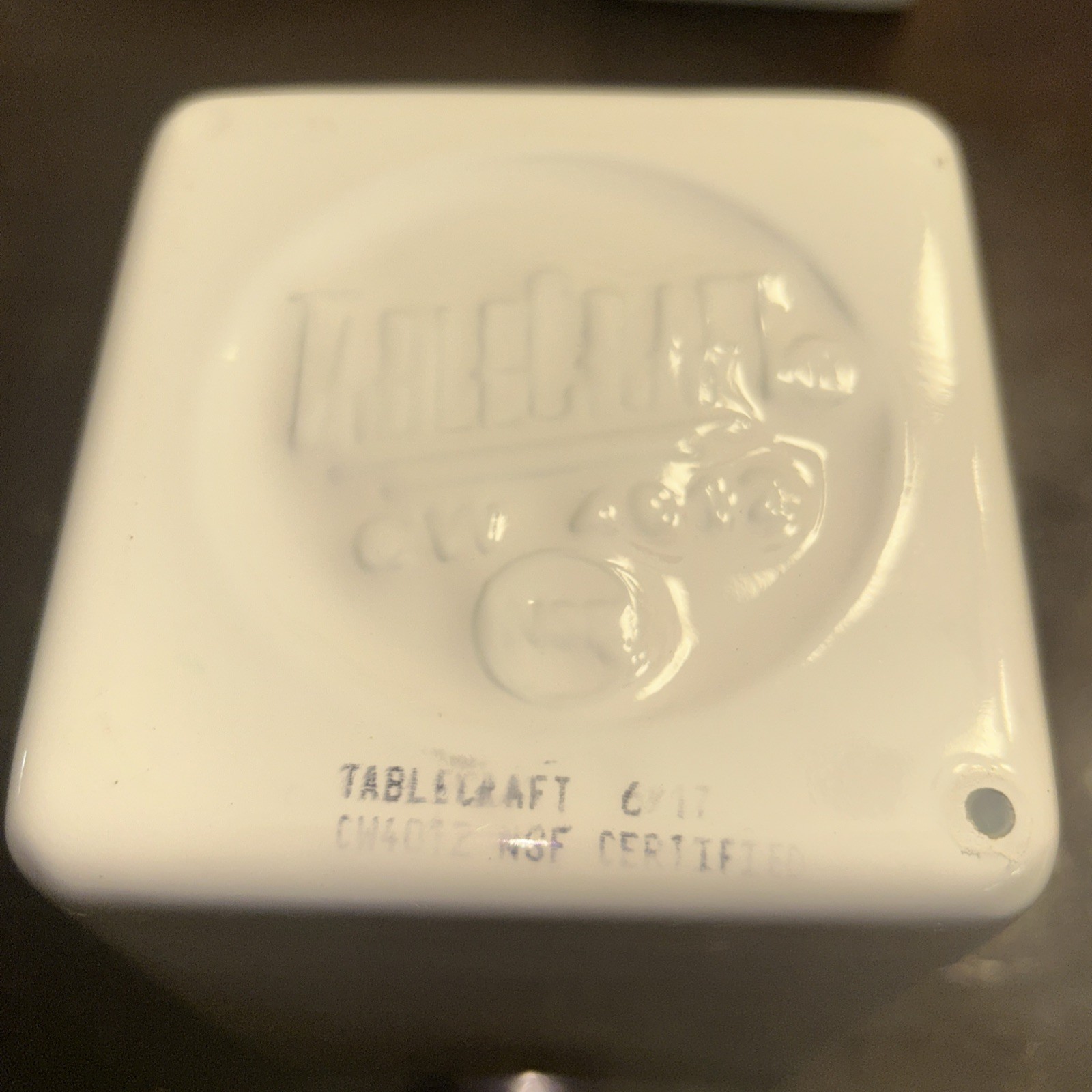 TableCraft CW4012GY Cold Holding 1.5 qt. White Finish Square Cast Aluminum Bowl