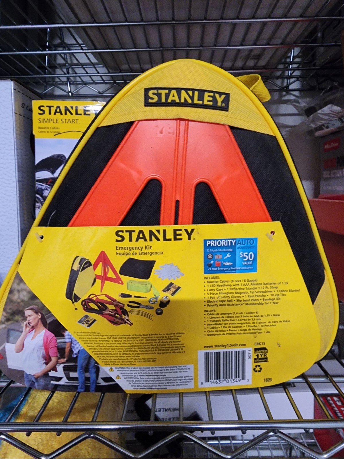 STANLEY ERK1S Car/Truck/SUV Roadside Emergency Safety Kit with Jumper Cables NEW