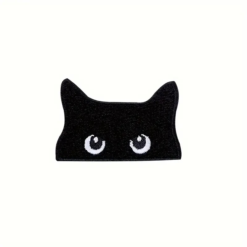 Smaller Iron on patch applique black cat 2 +1/2 x 1 +5/8-inch FREE SHIPPING