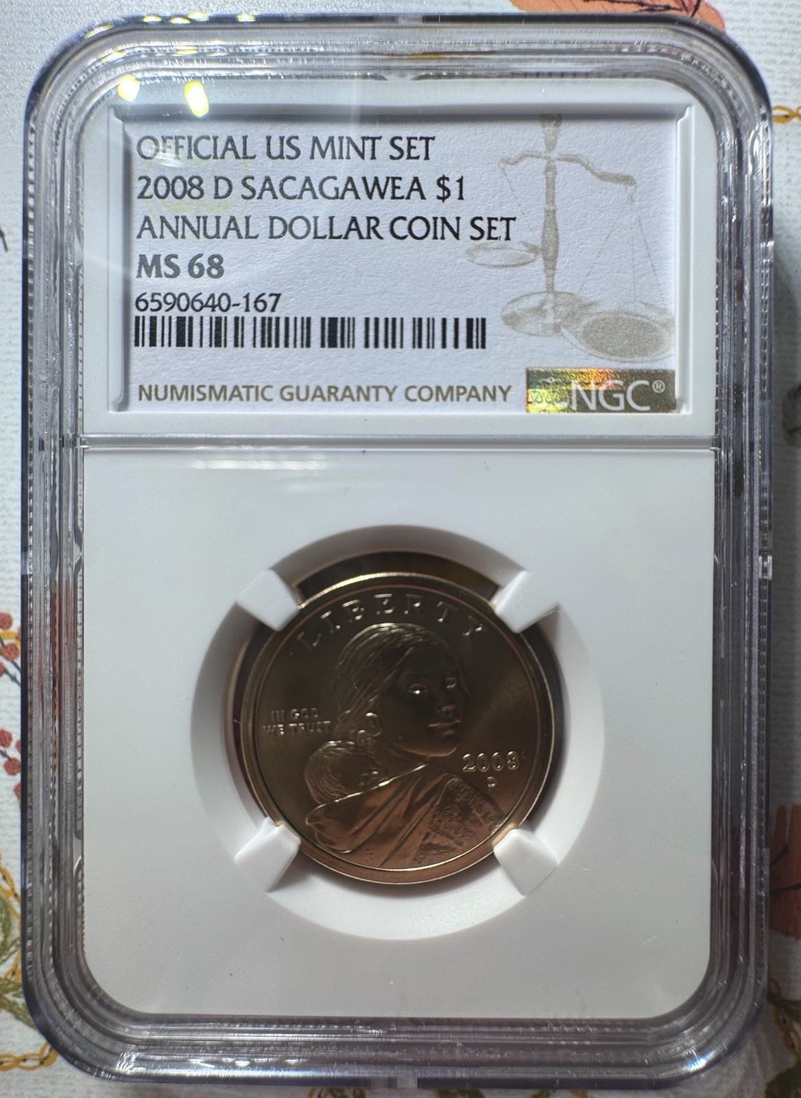 2008 d sacagawea dollar MS68 NGC Brown Label
