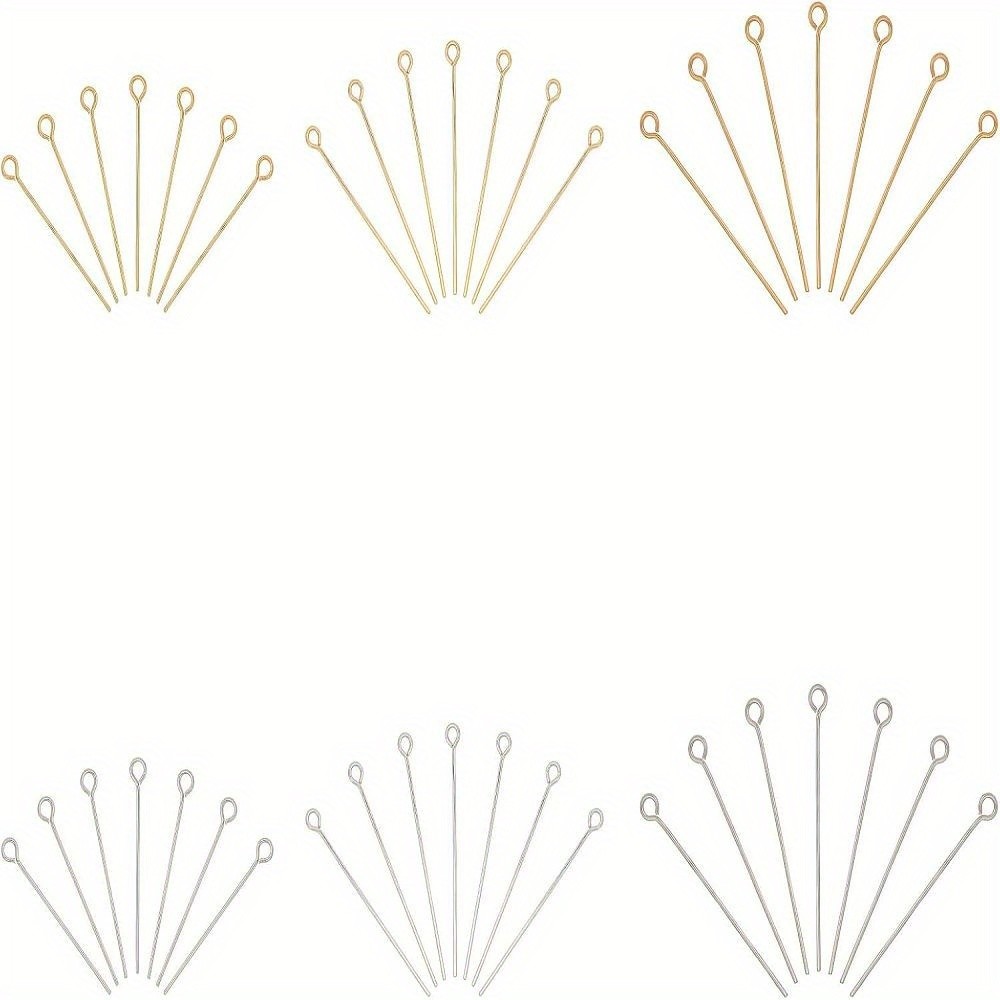 1box 300pcs 3 Sizes 30/35/40mm Stainless Steel Eye Pin 300pcs 2 colors