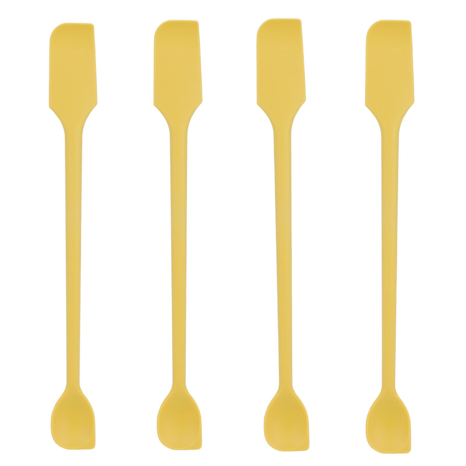 Tinoaly 4pcs Mini Spatulas Set, Silicone Double-Head M, Yellow