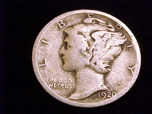 1920-D  Mercury Dime,  Good grade