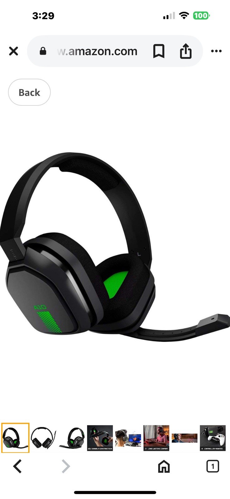 ASTRO Gaming A10 Gaming Headset - Black/Green (939001510) Works Great
