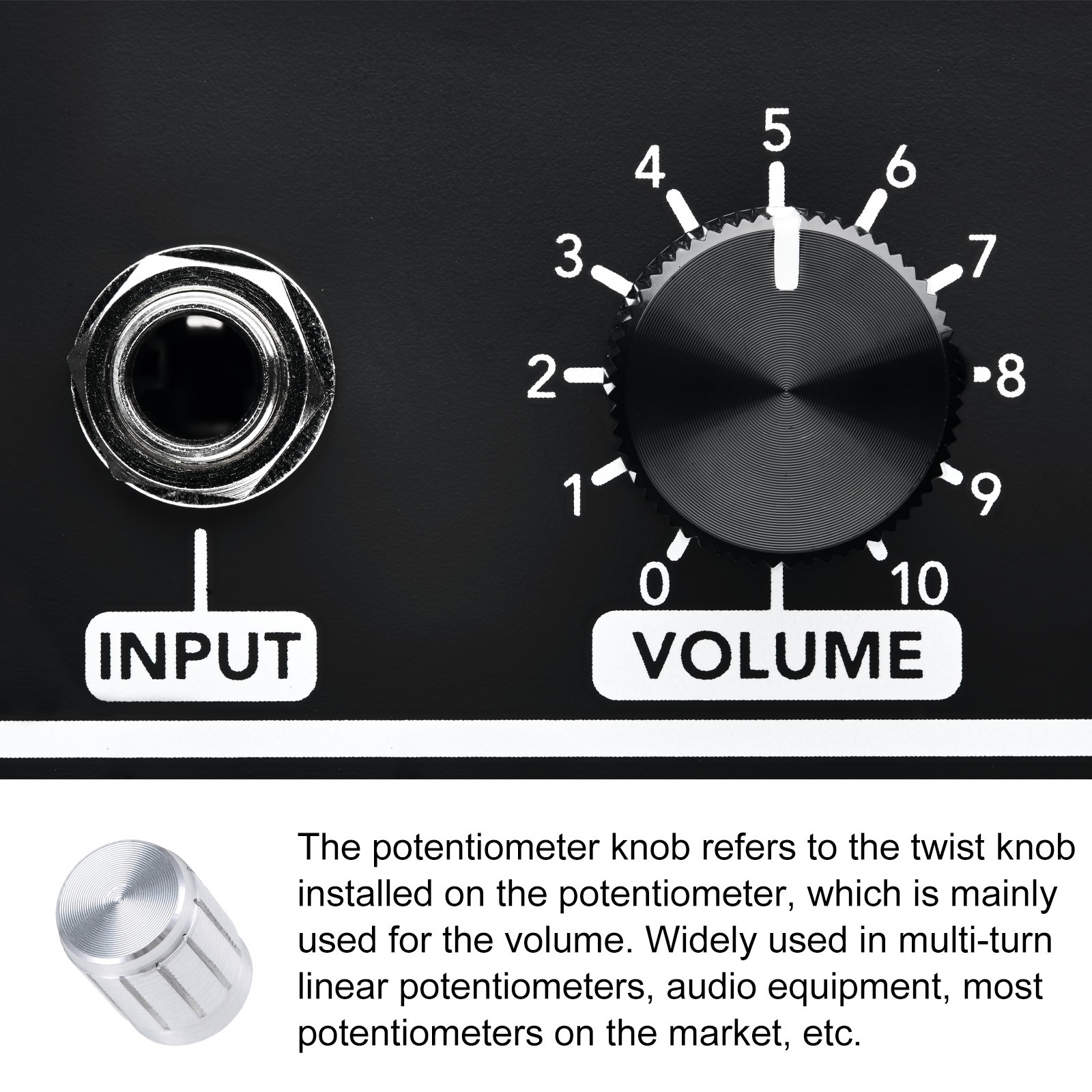 5 x Potentiometer Control Knob Knurled Shaft Hole Volume Rotary Switch Knobs 6mm