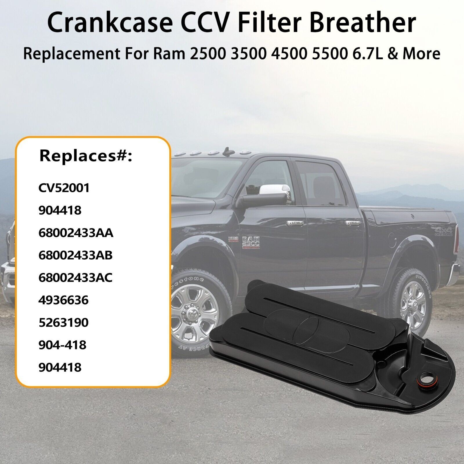 Crankcase CCV Filter For Fleetguard 2007-2024 Ram 6.7L 2500-5500 Cummins CV52001