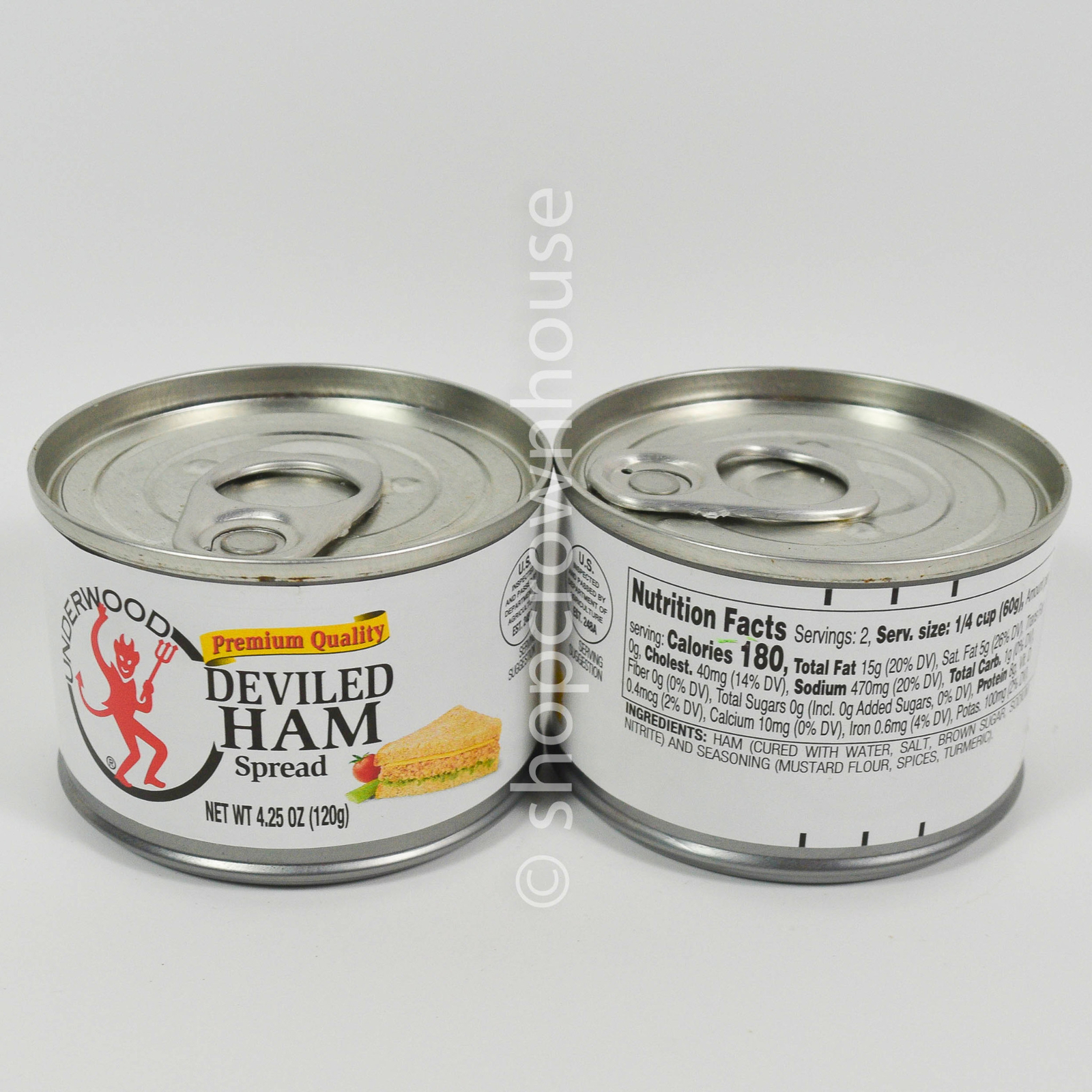 2 Underwood DEVILED HAM Spread 4.25 oz can 10/15/2028