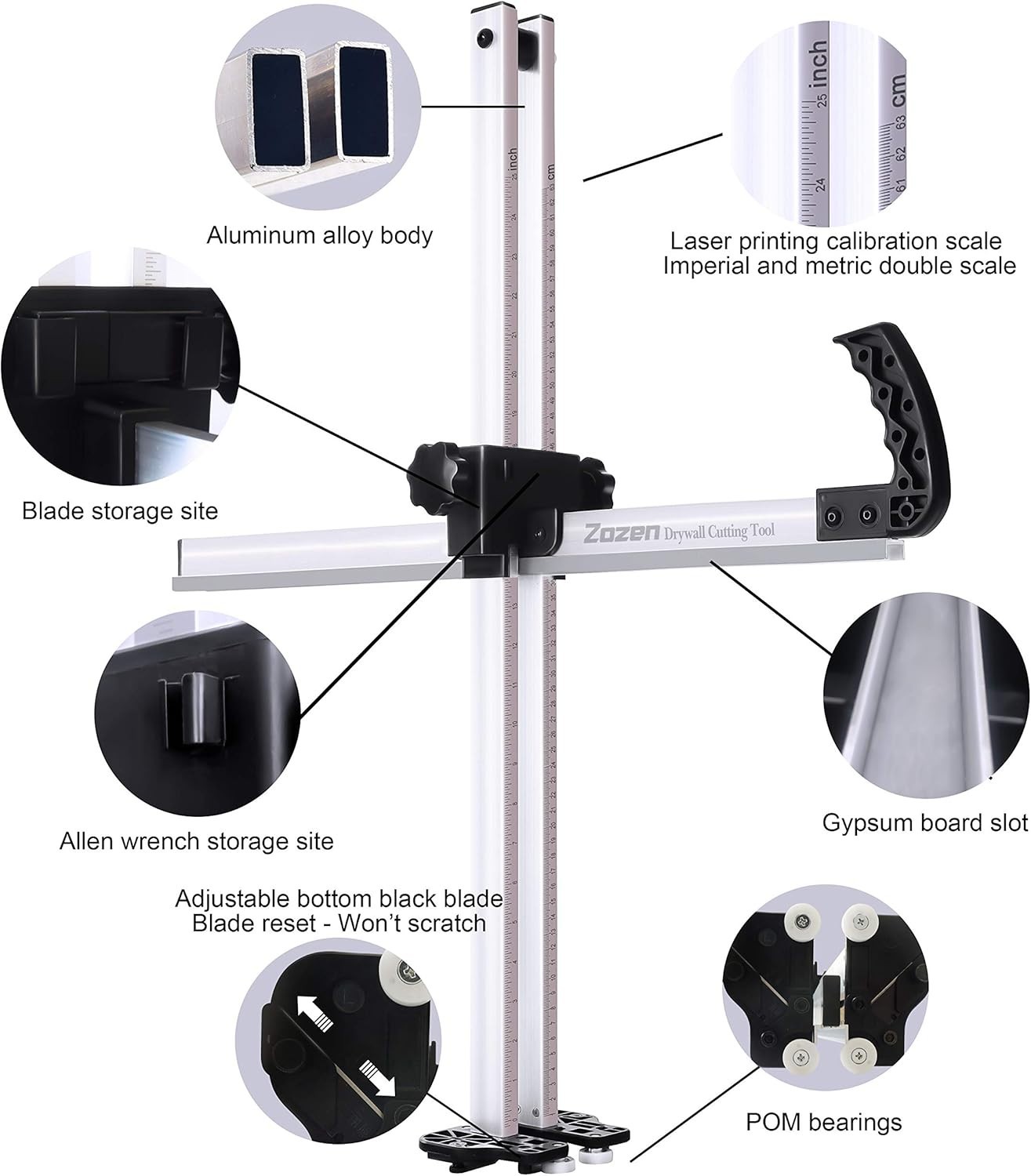 Drywall Cutting Tool, Foldable Drywall Cutter, Metric + Imperial Scale, Easy ...