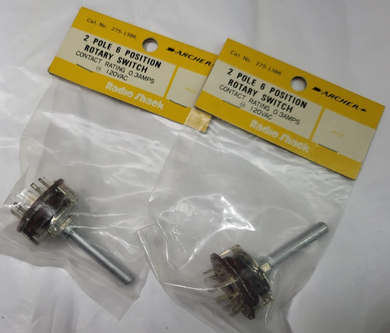 Lot of 2 Archer 2 Pole 6 Position Rotary Switches, $7/$3/$15 Ship
