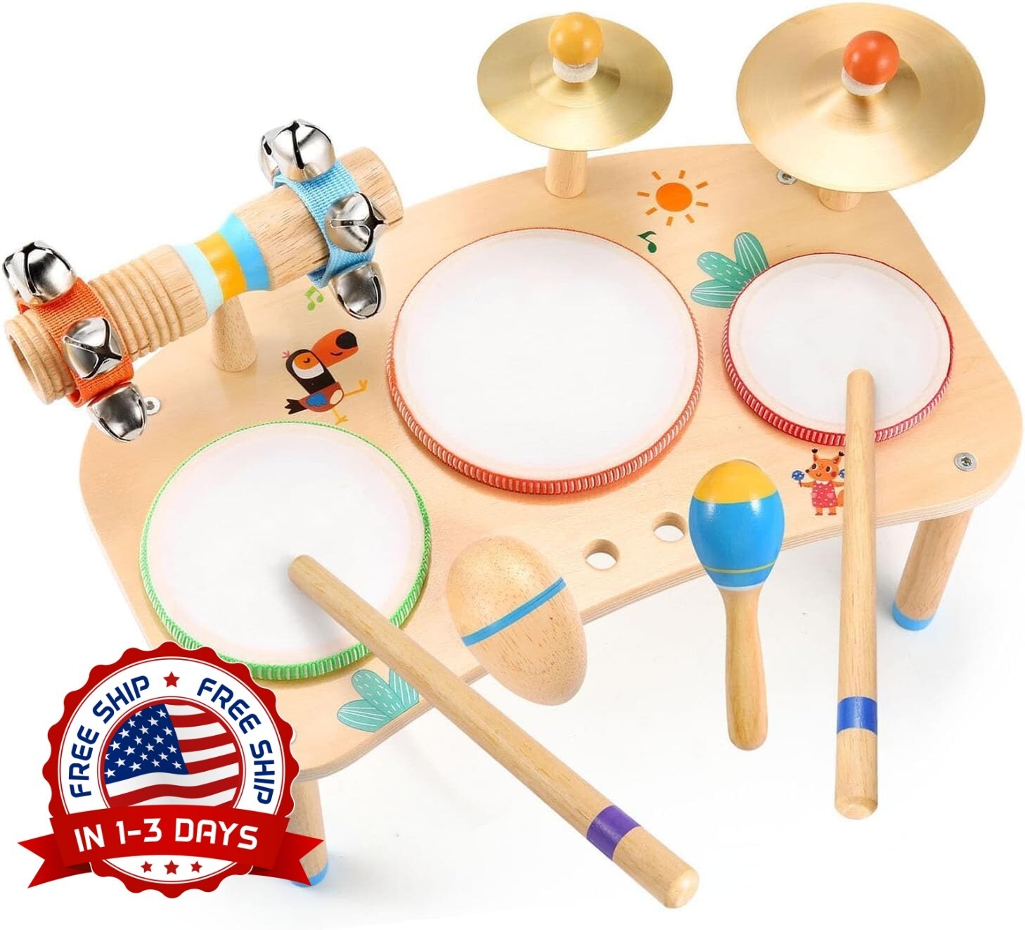NUEVO Juego De Bateria Bateria De Juguete Para Niños Ninos Bombo Tambores Regalo