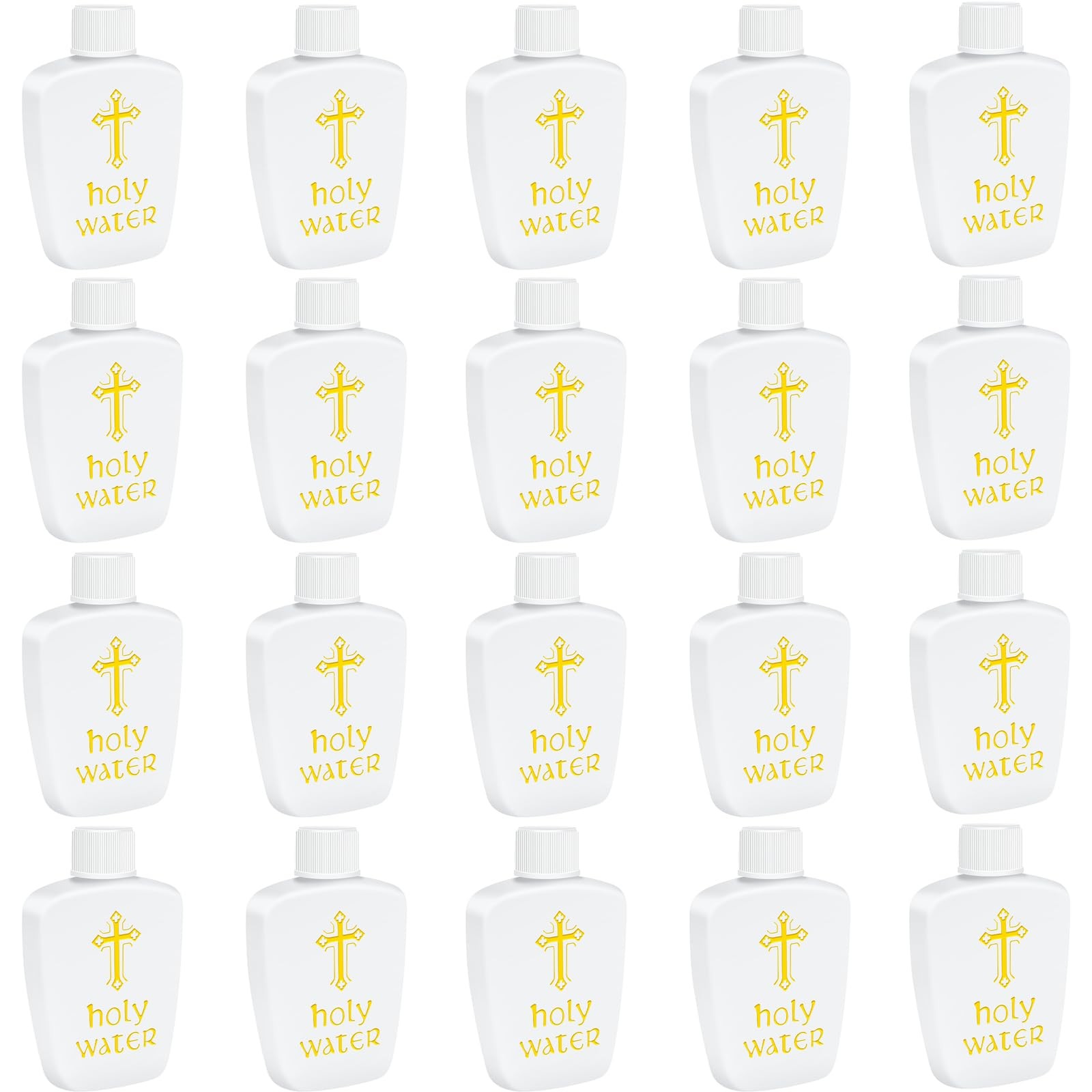 40 Pcs 2oz Holy Water Bottles Container Plastic Empty Gold Cross Church 60ml