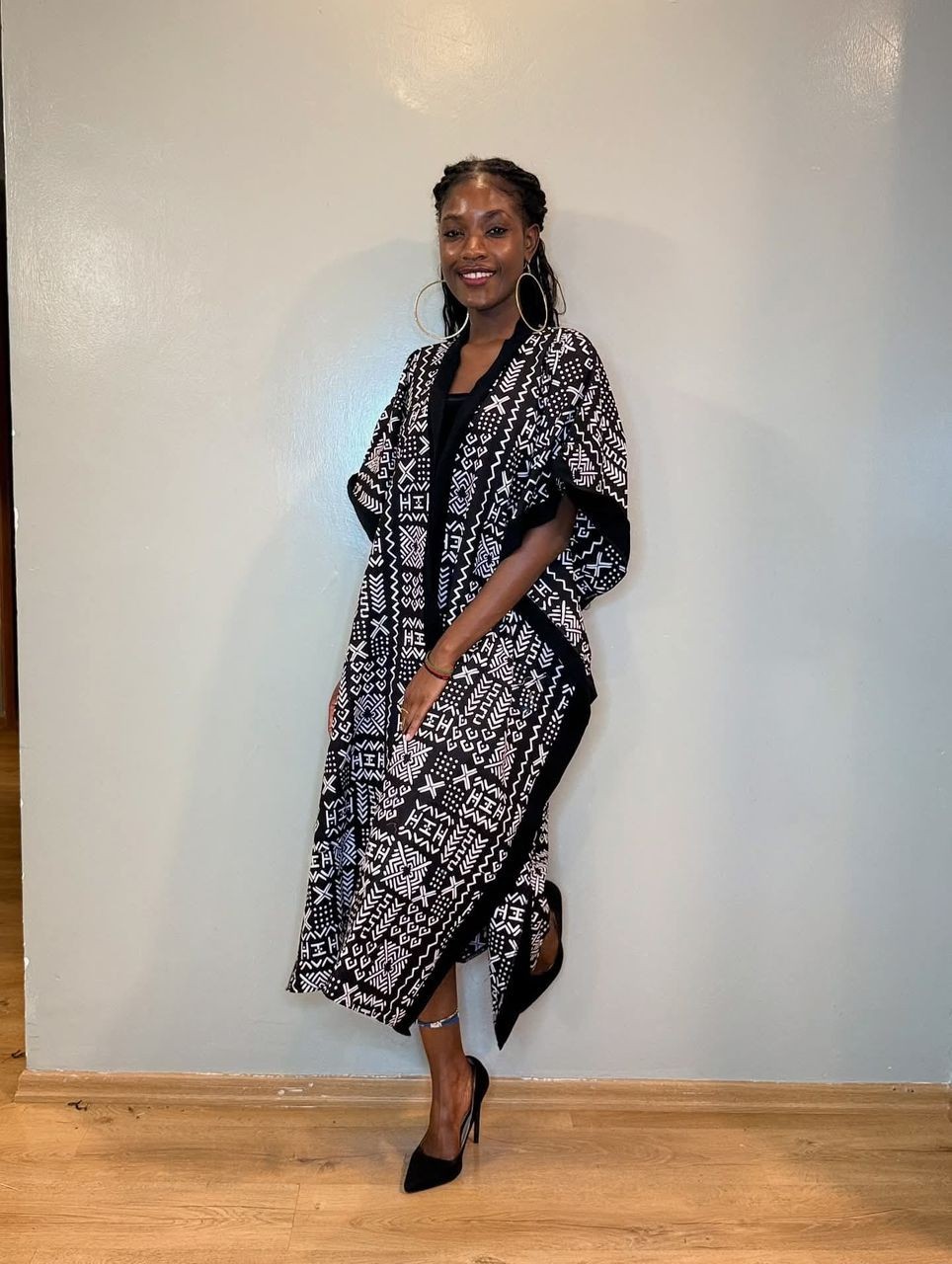 African Ankara Midi Kimono Size  L