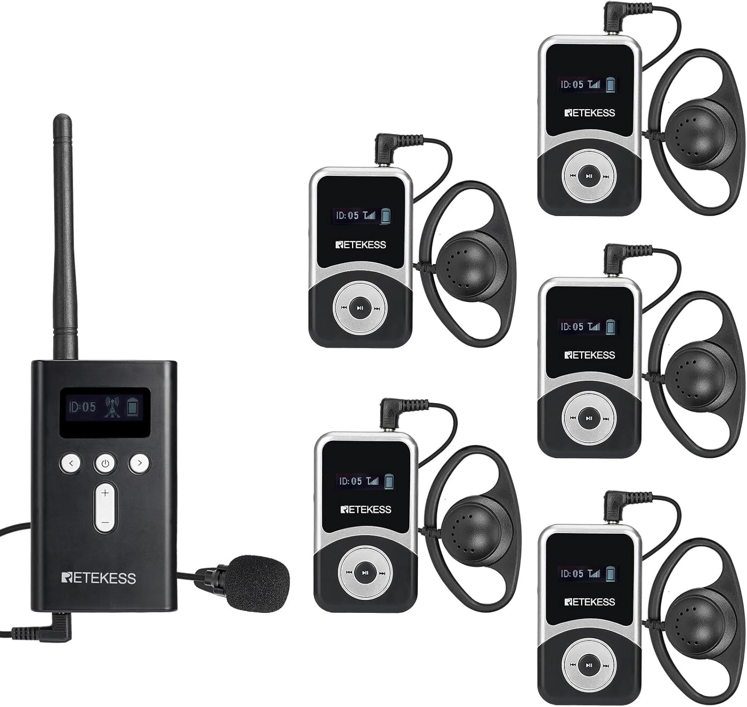 T130S Audio Tour Guide System with Hi-Fi Sound & D-Shaped Headphones