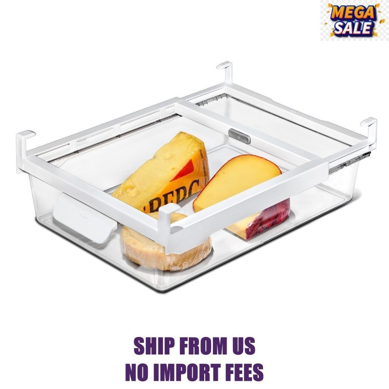 OXO Refrigerator Organizer Undershelf Drawer, 14-Inch Depth, Clear