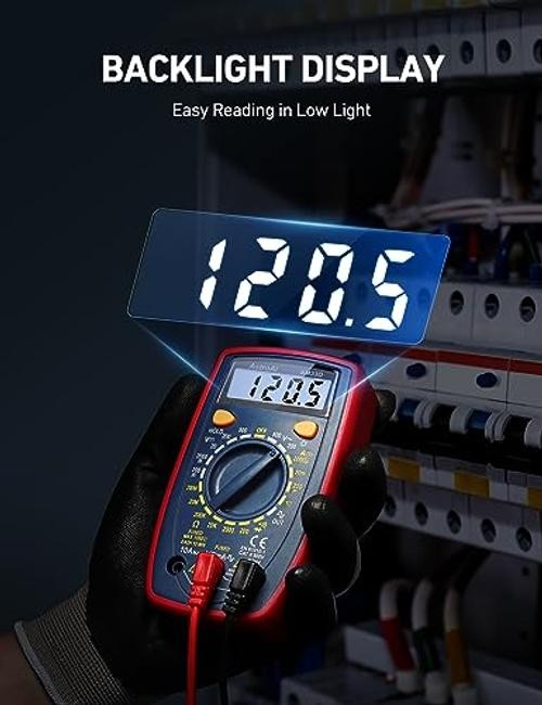 Digital Multimeter Tester 2000 Counts with DC AC Voltmeter and Ohm Volt Blue