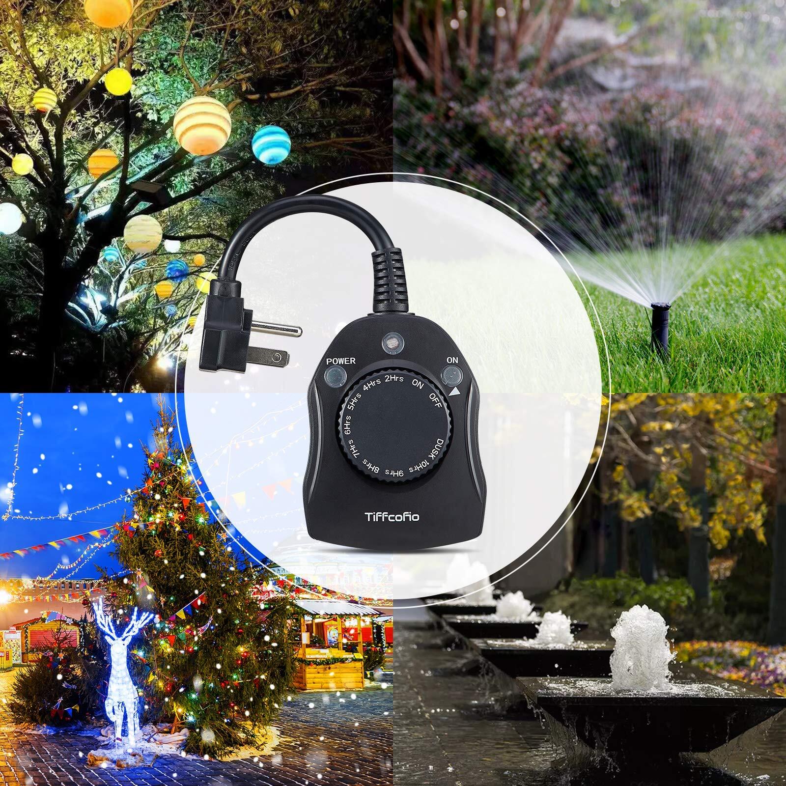 Outdoor Timer Outlet Dusk To Dawn Light Sensor Timer Outdoor Light Timer For Ele