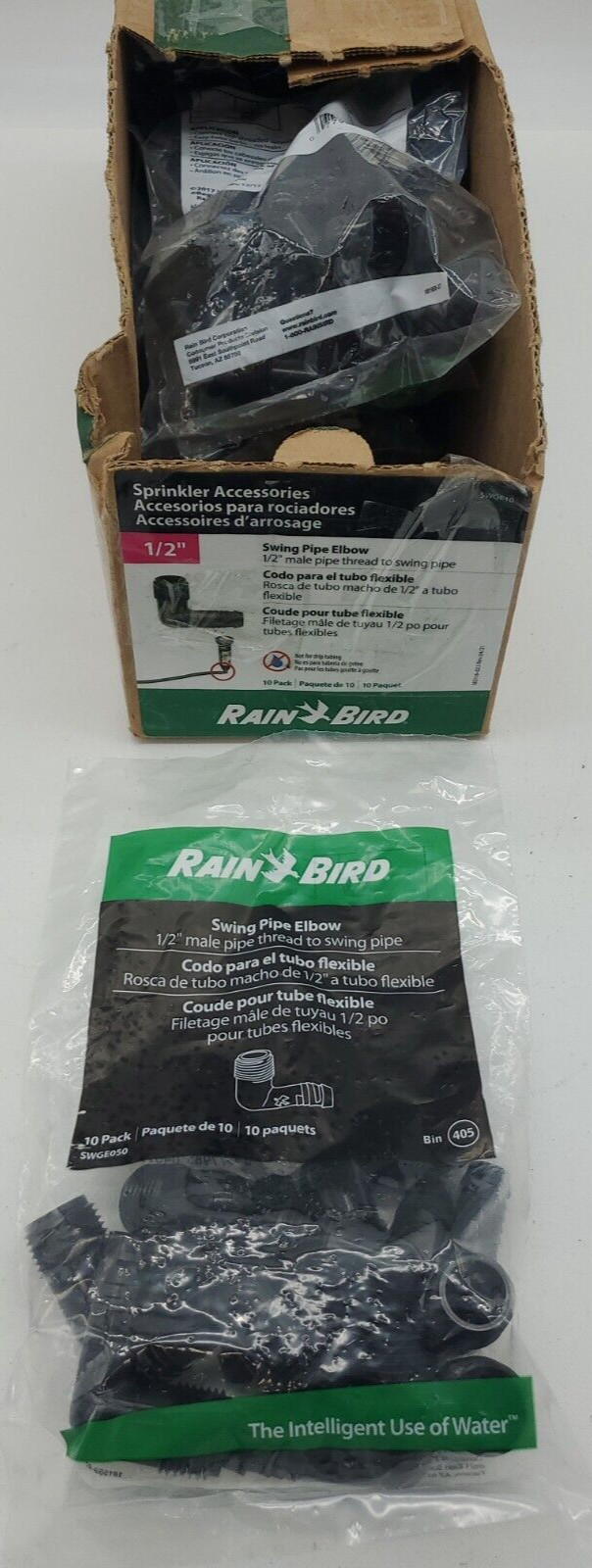 Rain Bird 1/2 in. Swing Pipe Male MNPT Elbow,  Lot of 8 (10) packs SWGE050