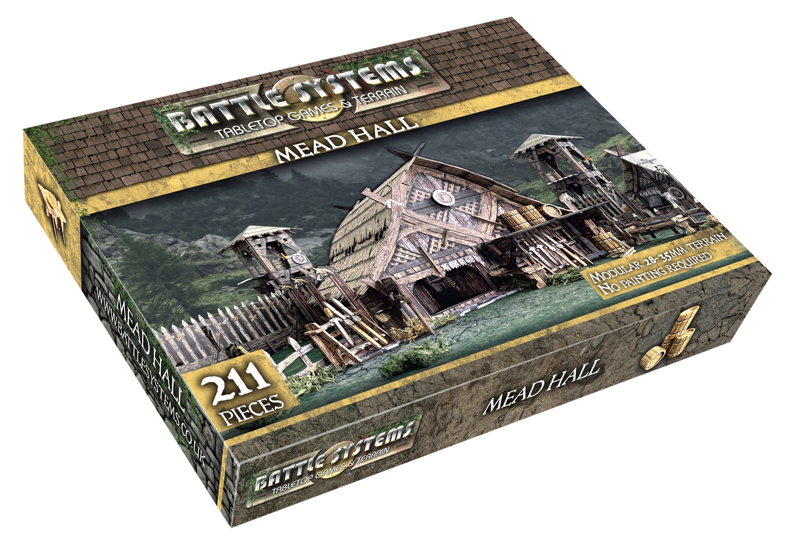 Fantasy Terrain Mead Hall - D&D DND Viking Skyrim Town Village YHP