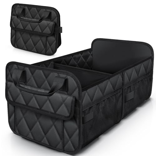 SUV Trunk Organizer - Foldable & Portable Car Organizers - Medium Black
