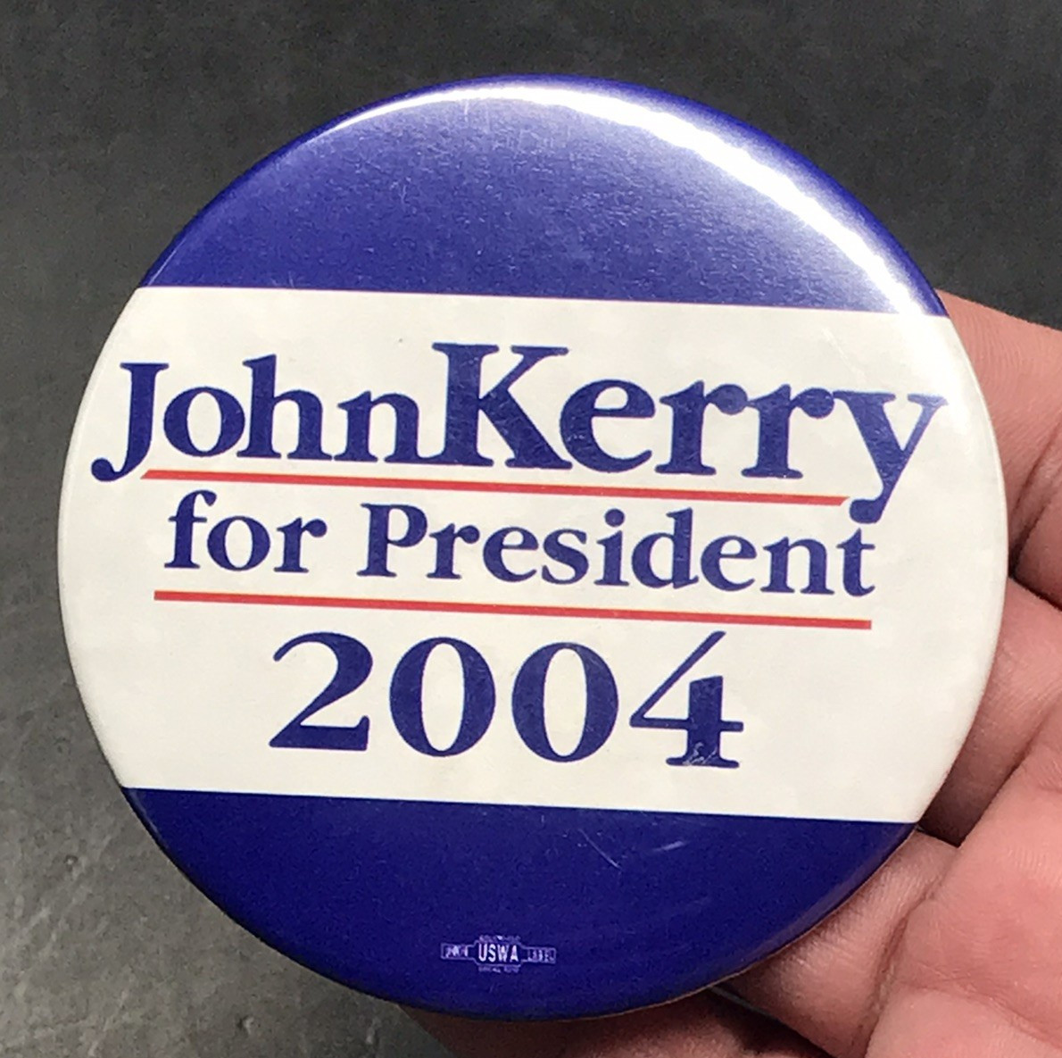 VTG 2004 John Kerry For President Presidential Campaign Pin Button 3" Diameter