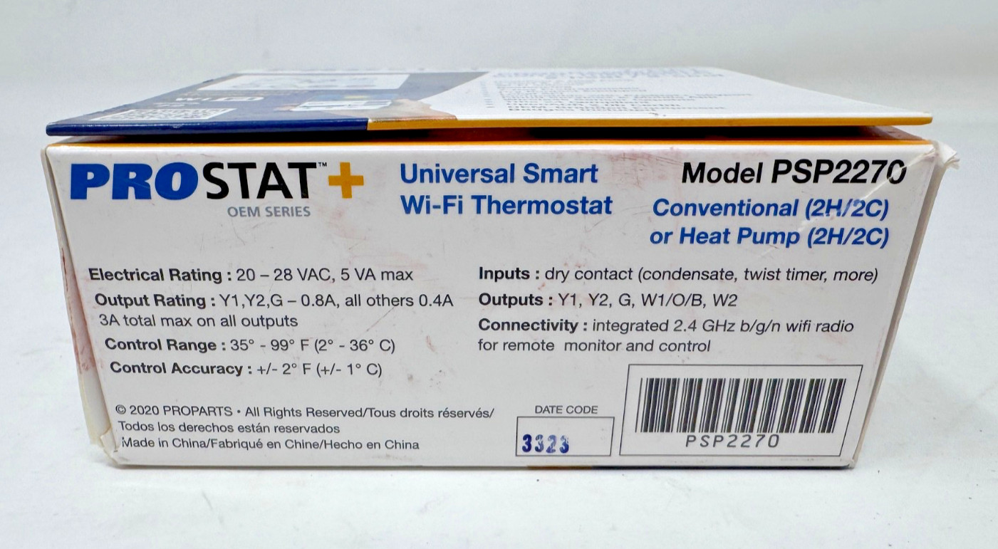 PROSTAT+ 7-Day Programmable Digital Thermostat PSP2270